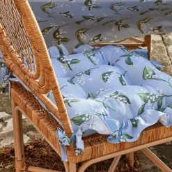 Mrs. Alice Cushions|Frilled Lily Of The Valley Seat Pad Cushion