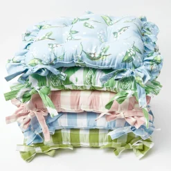 Mrs. Alice Cushions|Frilled Lily Of The Valley Seat Pad Cushion