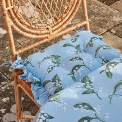 Mrs. Alice Cushions|Frilled Lily Of The Valley Seat Pad Cushion (Set Of 4)