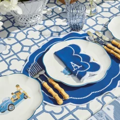 Mrs. Alice Table Linen Sets|Gabrielle Blue Placemats & Napkins (Set Of 4)