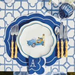 Mrs. Alice Table Linen Sets|Gabrielle Blue Placemats & Napkins (Set Of 4)