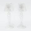 Mrs. Alice Pagodas & Lanterns|Glass Lantern Tea Light Holder (Pair) - 24Cm