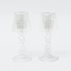 Mrs. Alice Candle Holders|Glass Lantern Tea Light Holder (Pair) - 18Cm