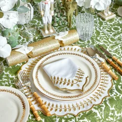Mrs. Alice Crockery Sets|Gold Garland Dinner Plates (Set Of 4)