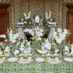 Mrs. Alice Crockery Sets|Gold Garland Dinner Plates (Set Of 4)