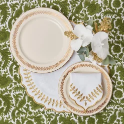 Mrs. Alice Crockery Sets|Gold Garland Dinner Plates (Set Of 4)