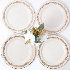 Mrs. Alice Dinner Plates|Gold Garland Dinner Plates (Set Of 4)