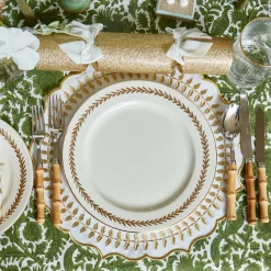 Mrs. Alice Dinner Plates|Gold Garland Dinner Plates (Set Of 4)