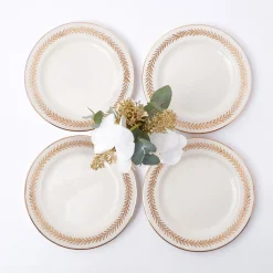 Mrs. Alice Crockery Sets|Gold Garland Starter Plates (Set Of 4)