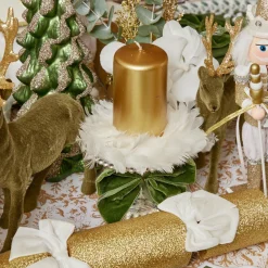 Mrs. Alice Candles|Gold Pillar Candles (Set Of 4)