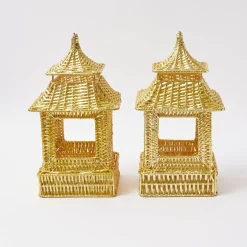 Mrs. Alice Pagodas & Lanterns|Gold Rattan Pagoda Lantern