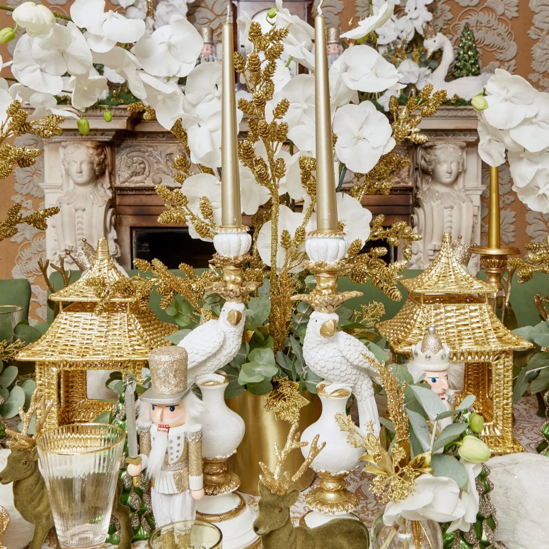 Mrs. Alice Pagodas & Lanterns|Gold Rattan Pagoda Lantern