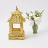 Mrs. Alice Candle Holders|Gold Rattan Pagoda Lantern