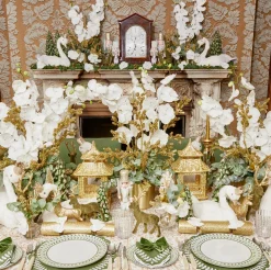 Mrs. Alice Rattan Tableware|Gold Rattan Pagoda Lantern