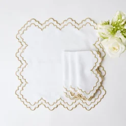 Mrs. Alice Napkins|Gold Snowflake Napkins (Set Of 4)