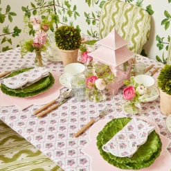 Mrs. Alice Glasses|Green & White Rim Water Glasses (Set Of 4)