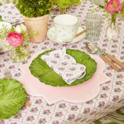 Mrs. Alice Glasses|Green & White Rim Water Glasses (Set Of 4)