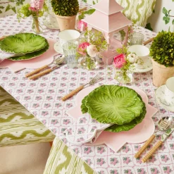 Mrs. Alice Glasses|Green & White Rim Water Glasses (Set Of 4)