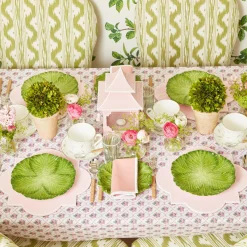 Mrs. Alice Glasses|Green & White Rim Water Glasses (Set Of 4)