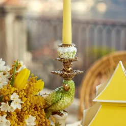 Mrs. Alice Candlescapes|Green & Yellow Parrot Candlescape