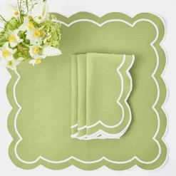 Mrs. Alice Napkins|Green Applique Napkins (Set Of 4)