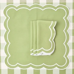 Mrs. Alice Napkins|Green Applique Napkins (Set Of 4)