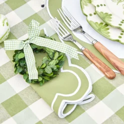Mrs. Alice Napkins|Green Applique Napkins (Set Of 4)