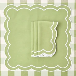 Mrs. Alice Napkins|Green Applique Napkins (Set Of 4)