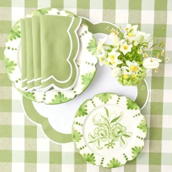 Mrs. Alice Napkins|Green Applique Napkins (Set Of 4)