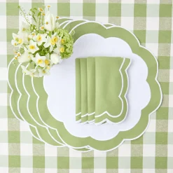 Mrs. Alice Napkins|Green Applique Napkins (Set Of 4)
