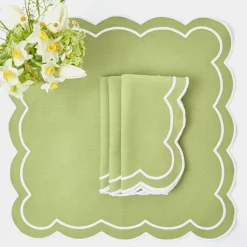 Mrs. Alice Napkins|Green Applique Napkins (Set Of 4)