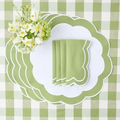 Mrs. Alice Napkins|Green Applique Napkins (Set Of 4)