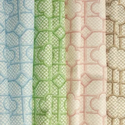 Mrs. Alice Serena Fresson Fabrics|Green Bamboo Trellis Fabric