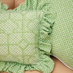 Mrs. Alice Serena Fresson Fabrics|Green Bamboo Trellis Fabric