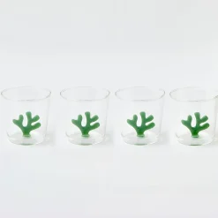 Mrs. Alice Glasses|Green Coral Glasses (Set Of 4)