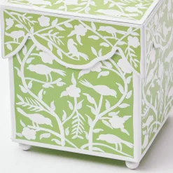 Mrs. Alice Tissue Boxes|Green Floral Tole Tissue Box