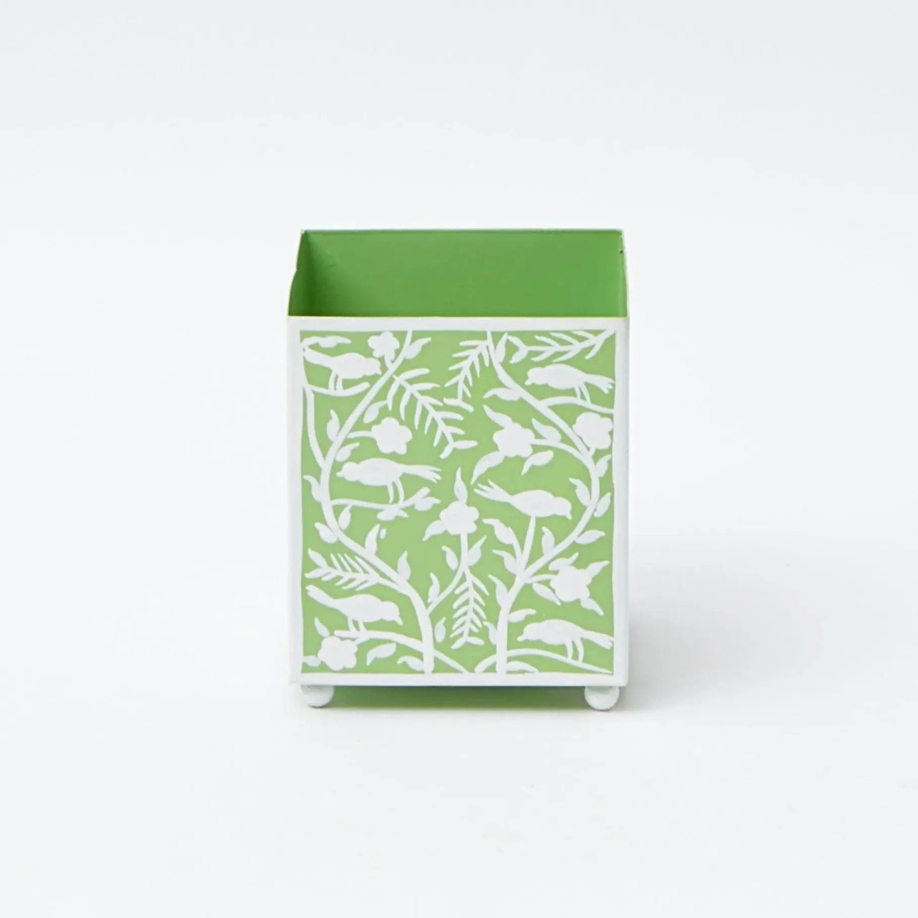 Mrs. Alice Tissue Boxes|Green Floral Tole Tissue Box