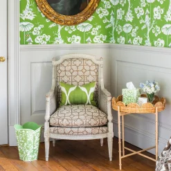 Mrs. Alice Tissue Boxes|Green Floral Tole Tissue Box