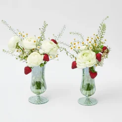 Mrs. Alice Vases|Green Fluted Vases (Pair)