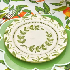 Mrs. Alice Dinner Plates|Green Garland Dinner Plate