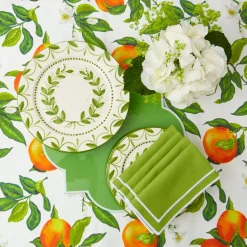 Mrs. Alice Crockery Sets|Green Garland Dinner Plates (Set Of 4)