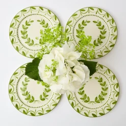 Mrs. Alice Starter Plates|Green Garland Starter Plates (Set Of 4)
