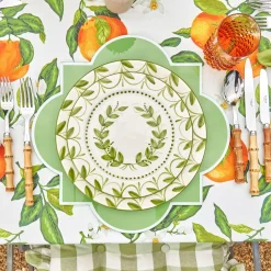 Mrs. Alice Crockery Sets|Green Garland Starter Plates (Set Of 4)