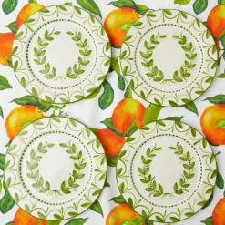 Mrs. Alice Crockery Sets|Green Garland Starter Plates (Set Of 4)