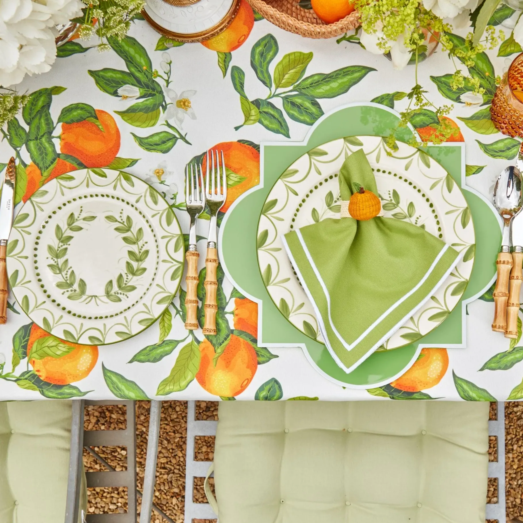 Mrs. Alice Crockery Sets|Green Garland Starter Plates (Set Of 4)