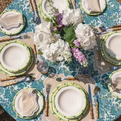 Mrs. Alice Starter Plates|Green Geometric Bamboo Starter Plate