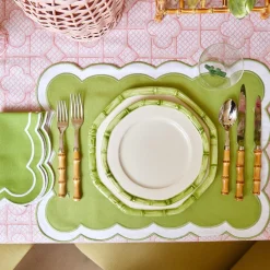 Mrs. Alice Starter Plates|Green Geometric Bamboo Starter Plate