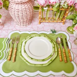 Mrs. Alice Starter Plates|Green Geometric Bamboo Starter Plate