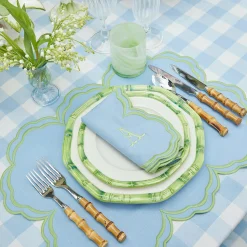 Mrs. Alice Starter Plates|Green Geometric Bamboo Starter Plate