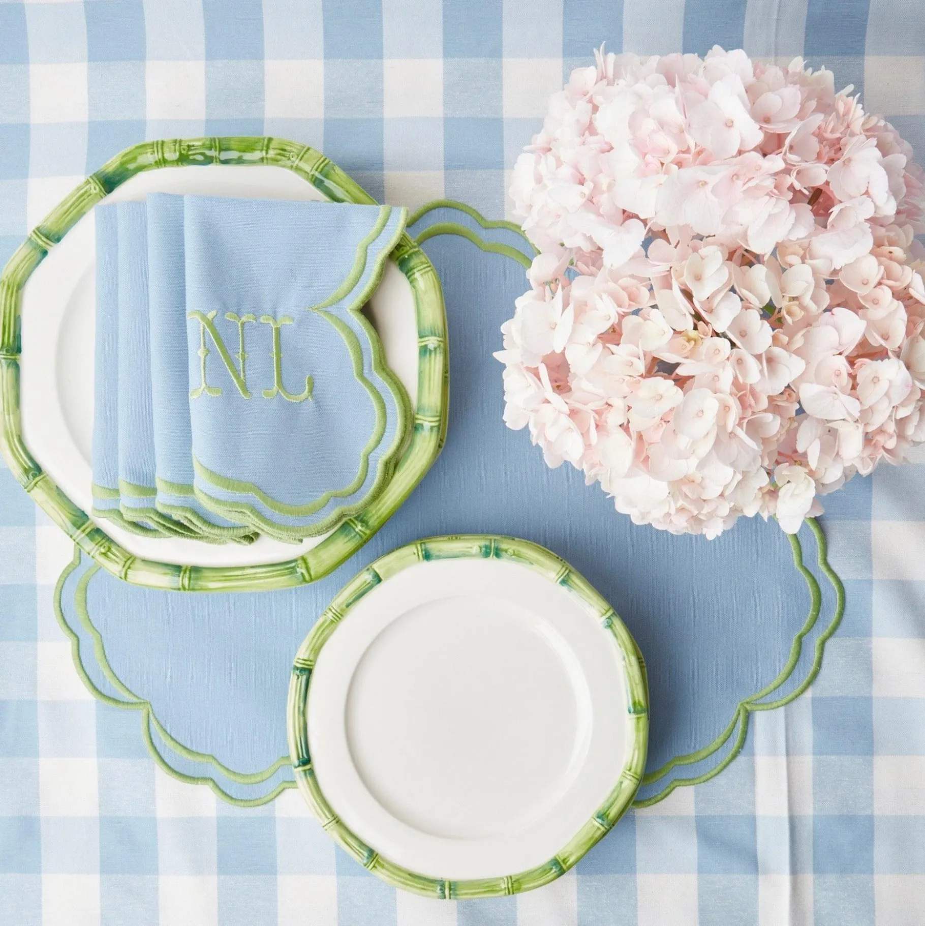 Mrs. Alice Crockery Sets|Green Geometric Bamboo Starter Plate (Set Of 4)